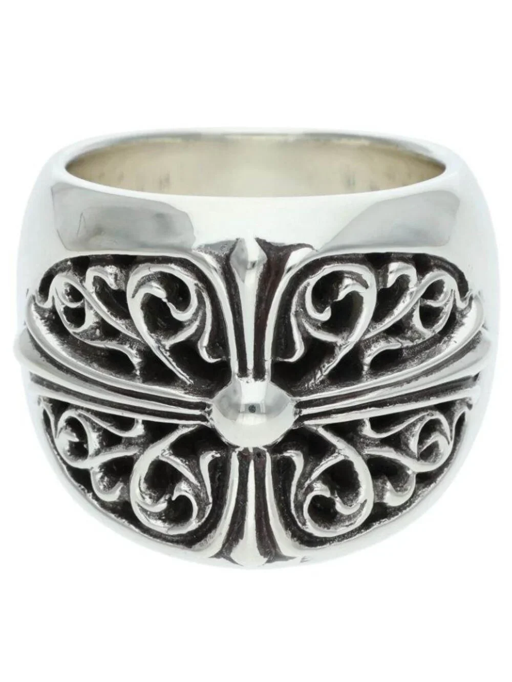Chrome Hearts Classic Oval Cross Silver Ring